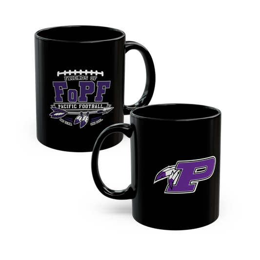 11oz Black Mug - Volunteer Driven - Friends of Pacific Football