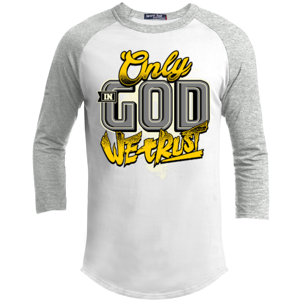 Only In God We Trust - Apostolic Images - 3/4 Length - Sporty Tee Shirt - Kick Merch - 9
