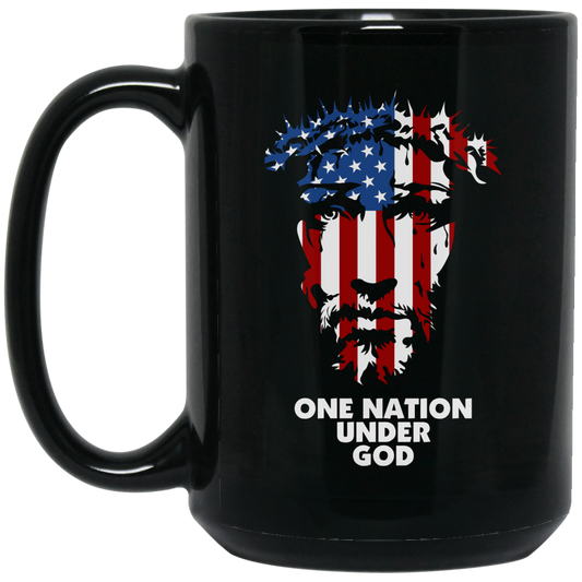 One Nation Under God 15 oz. Black Mug
