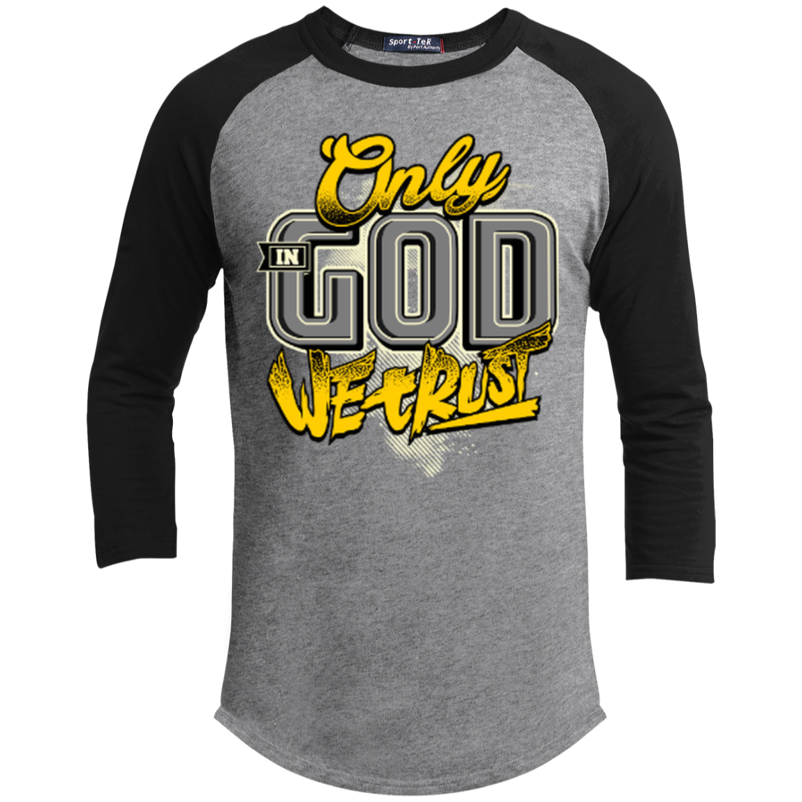 Only In God We Trust - Apostolic Images - 3/4 Length - Sporty Tee Shirt - Kick Merch - 3