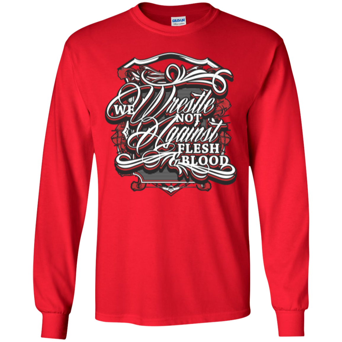We Wrestle Not - LS Cotton Tshirt - Godly Wear - Kick Merch - 4