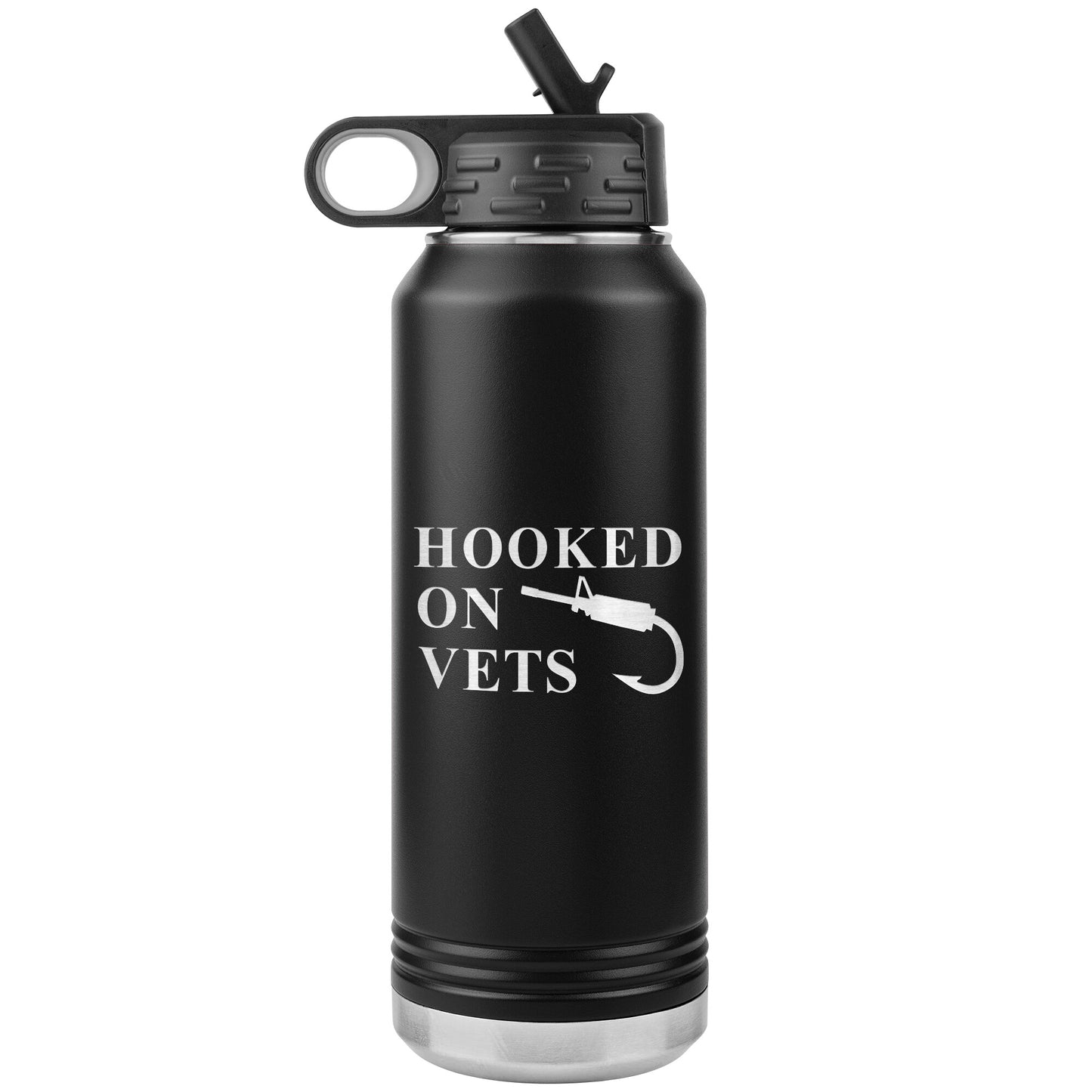 HOOKED ON VETS - 32oz Insulated Water Bottle