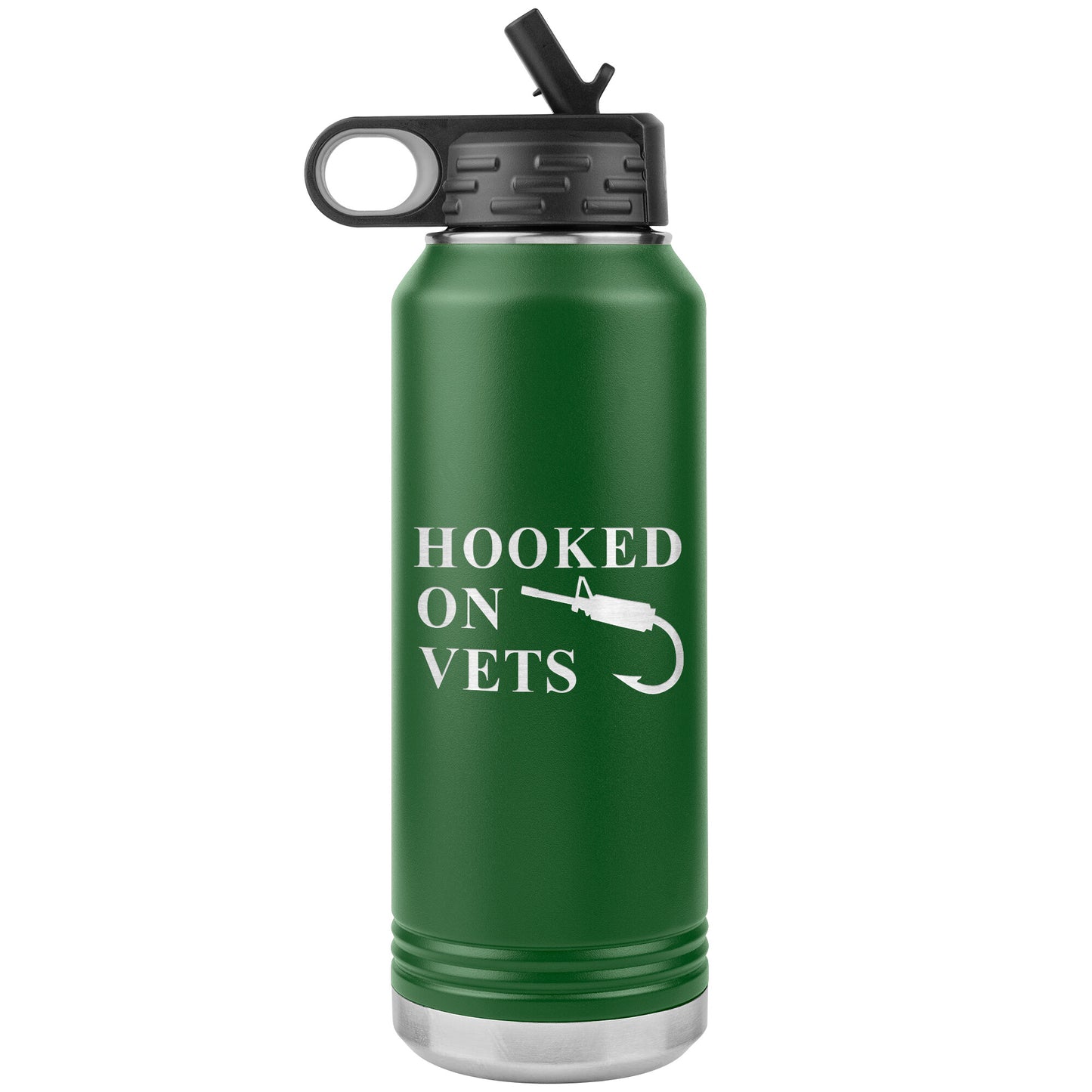 HOOKED ON VETS - 32oz Insulated Water Bottle