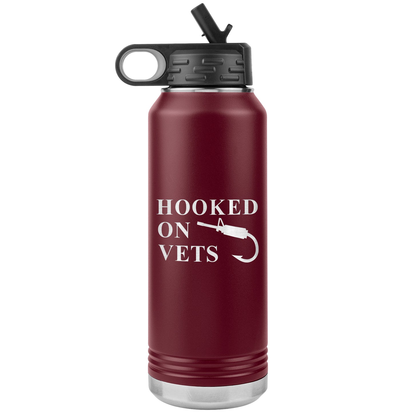 HOOKED ON VETS - 32oz Insulated Water Bottle