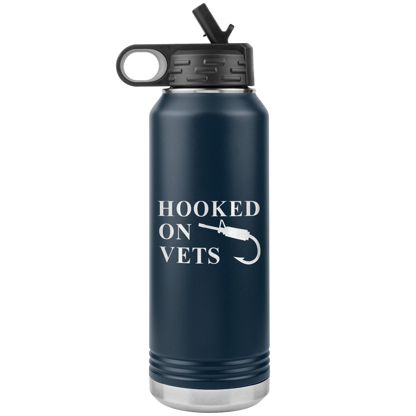 HOOKED ON VETS - 32oz Insulated Water Bottle