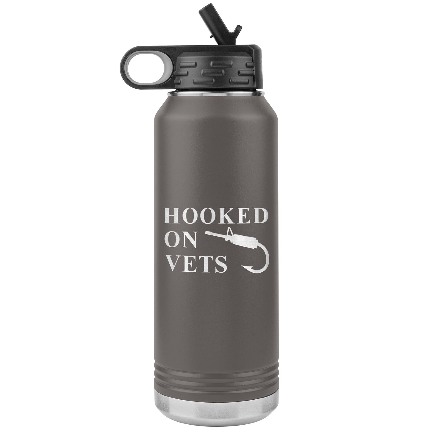 HOOKED ON VETS - 32oz Insulated Water Bottle