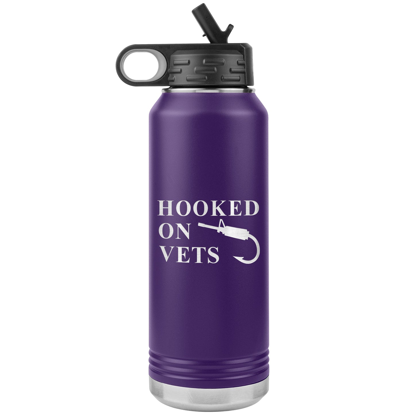 HOOKED ON VETS - 32oz Insulated Water Bottle