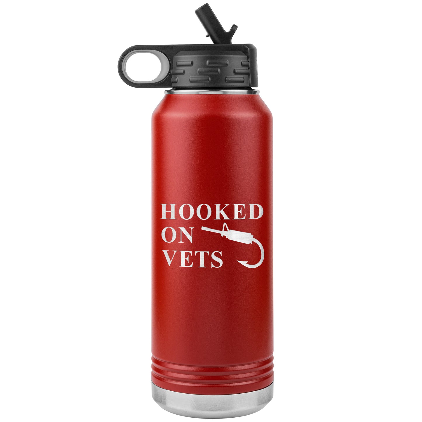 HOOKED ON VETS - 32oz Insulated Water Bottle