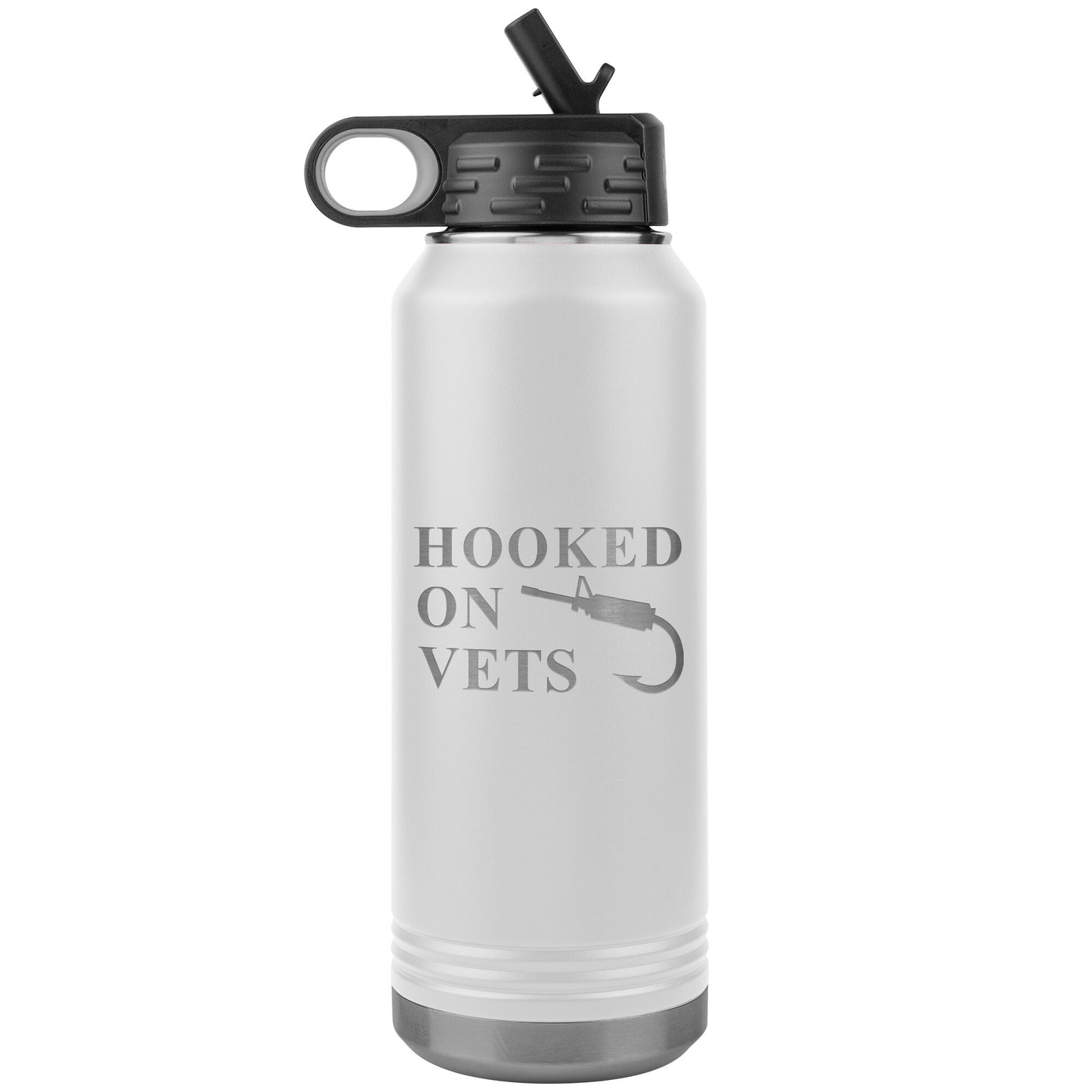 HOOKED ON VETS - 32oz Insulated Water Bottle